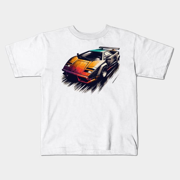 Lamborghini Countach Kids T-Shirt by Vehicles-Art